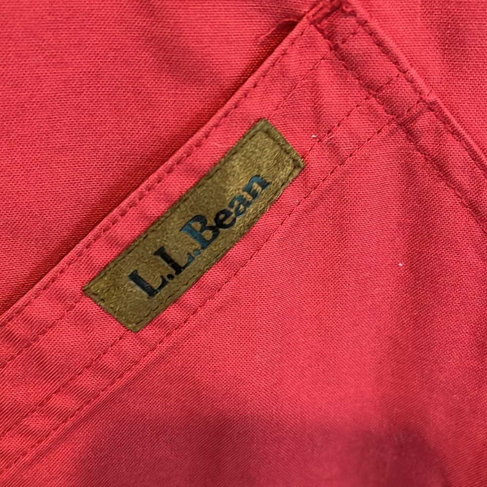 L.L.Bean Chore Coat Barn Jacket Size M Brick Red Corduroy Collar 100% Cotton - Picture 3 of 15